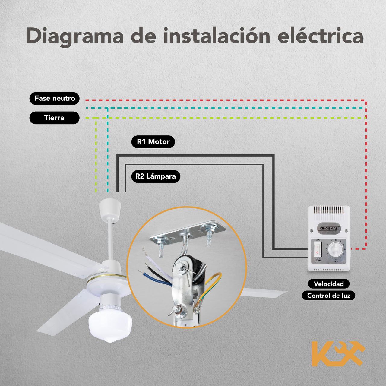 Ventilador De Techo C/ Luz Led Lámpara 56