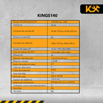 Soldadora Inverter Doble Voltaje 130 amp 110/220v 60Hz  + Accesorios Modelo KINGS140 Kingsman