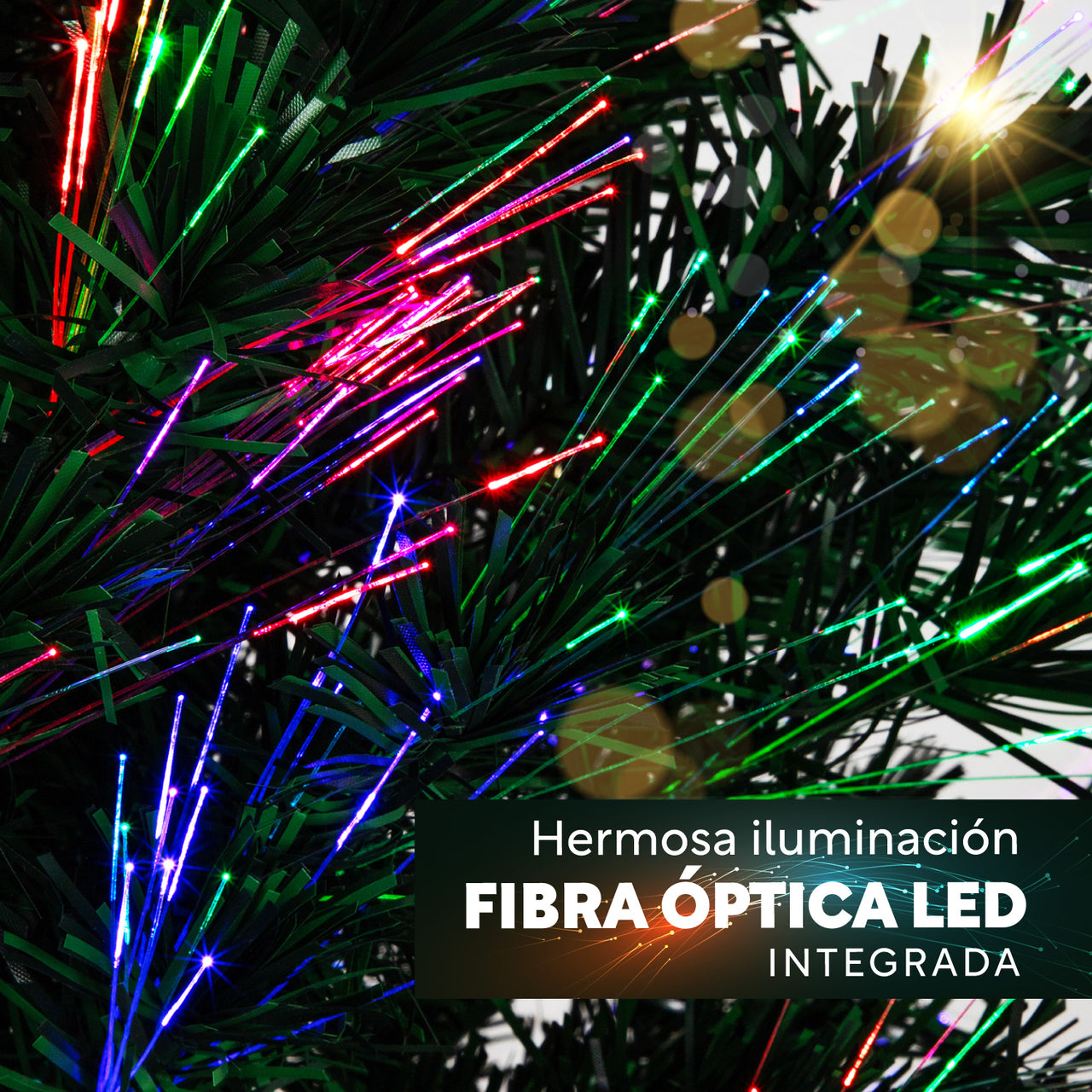 Árbol Navidad Led Integrado Fibra Óptica 1.80 M  Pino Frondoso