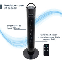 Thumbnail for Ventilador De Torre 34 Pulgadas Con Control Remoto Giratorio