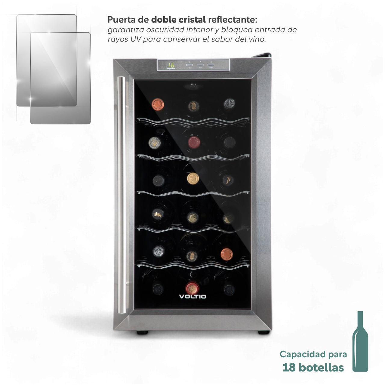 Cava Enfriador De Vinos Para 18 Botellas Frigobar 110-120V