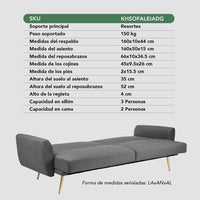 Thumbnail for Sofá Cama Silla Sillón Plegable Sala Moderna Velvet + Cojín