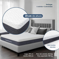 Thumbnail for Colchón King Size Memory Foam + Almohadas Espuma Set 3Pzas