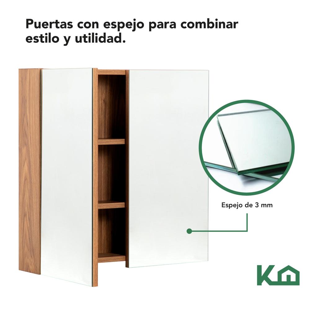 Botiquin Con Espejo Para Baño Organizador 2 Puertas Gabinete