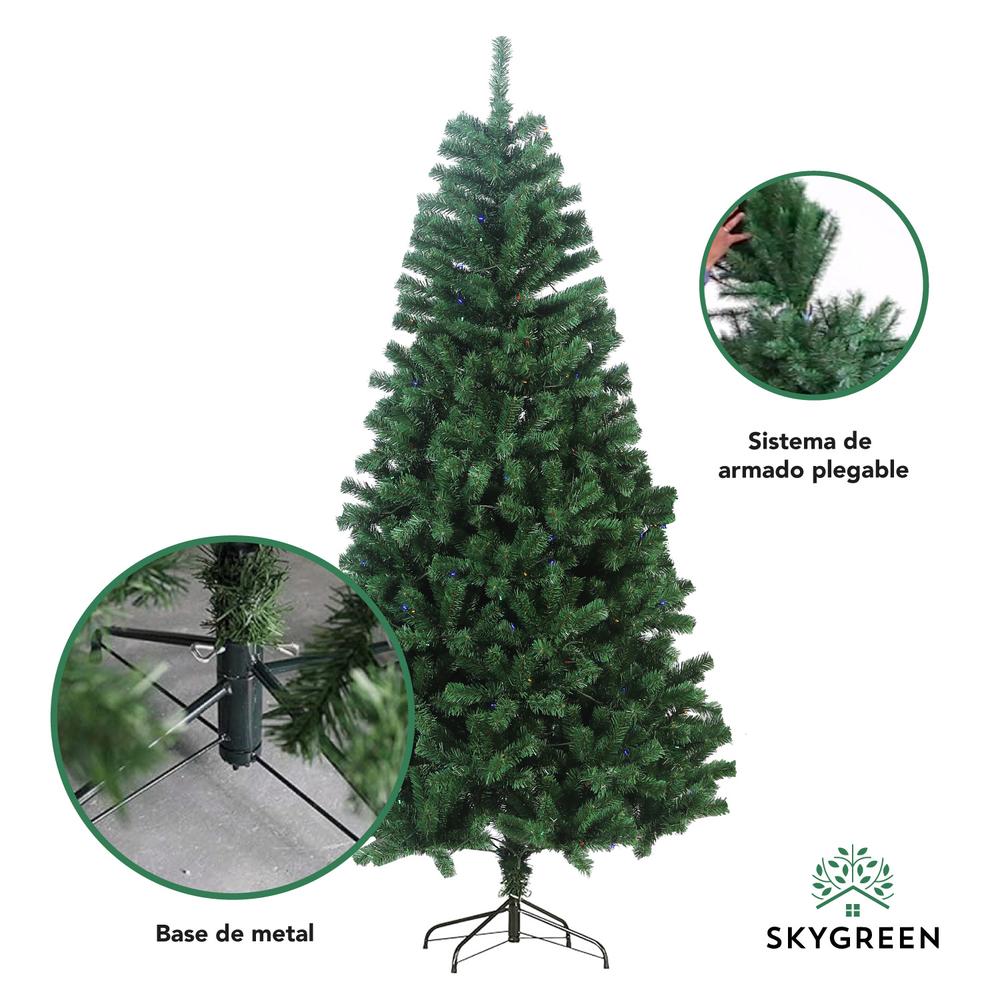 Árbol De Navidad Artificial 1.80 M + 124pz Esferas y Adornos