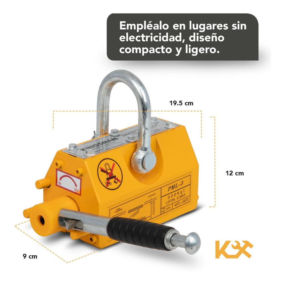 Iman Block Con Palanca Liberadora Carga de 300 Kg 3:1 Kingsman