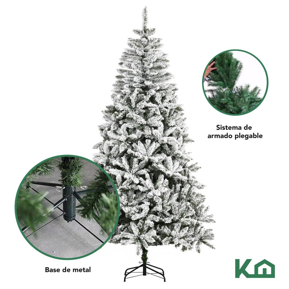 Arbol De Navidad Pino Nevado 1.80m Artificial Navideño