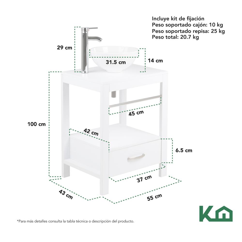 Mueble Gabinete Para Baño Lavamanos Lavabo Ovalin Toallero