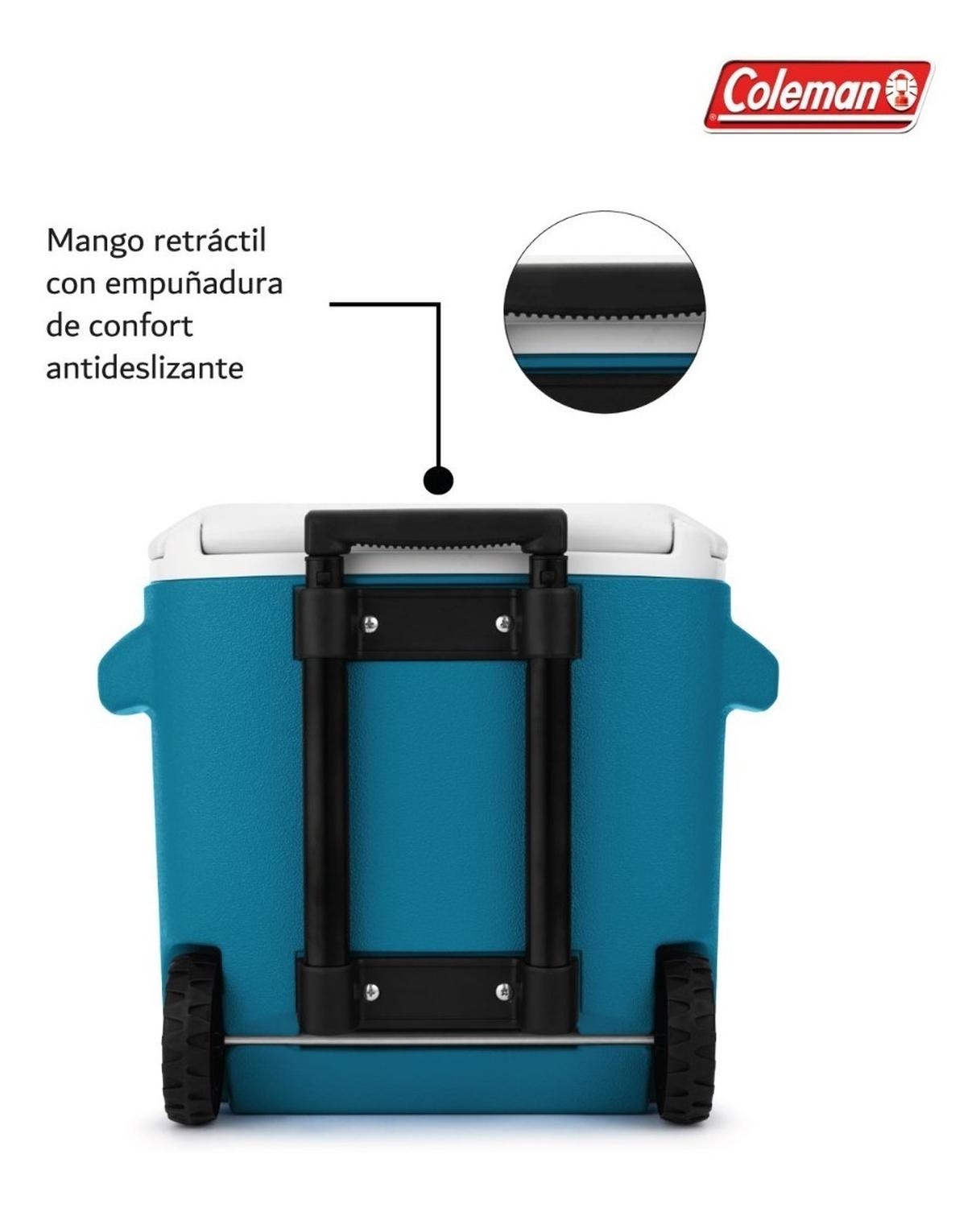 Hielera Coleman Con Ruedas Asa Retráctil 28qt Para 19 Latas