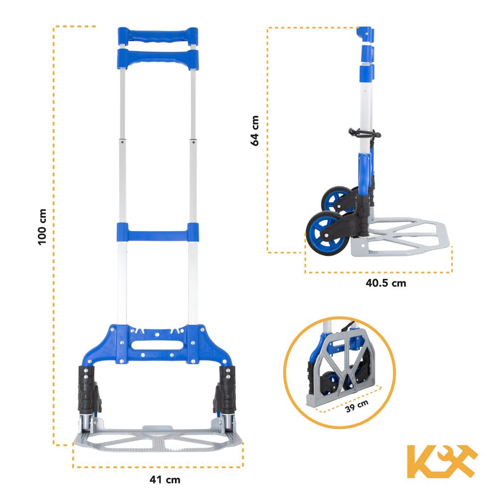 Diablito de Carga Extensible Carrito Plegable 100kg Kingsman