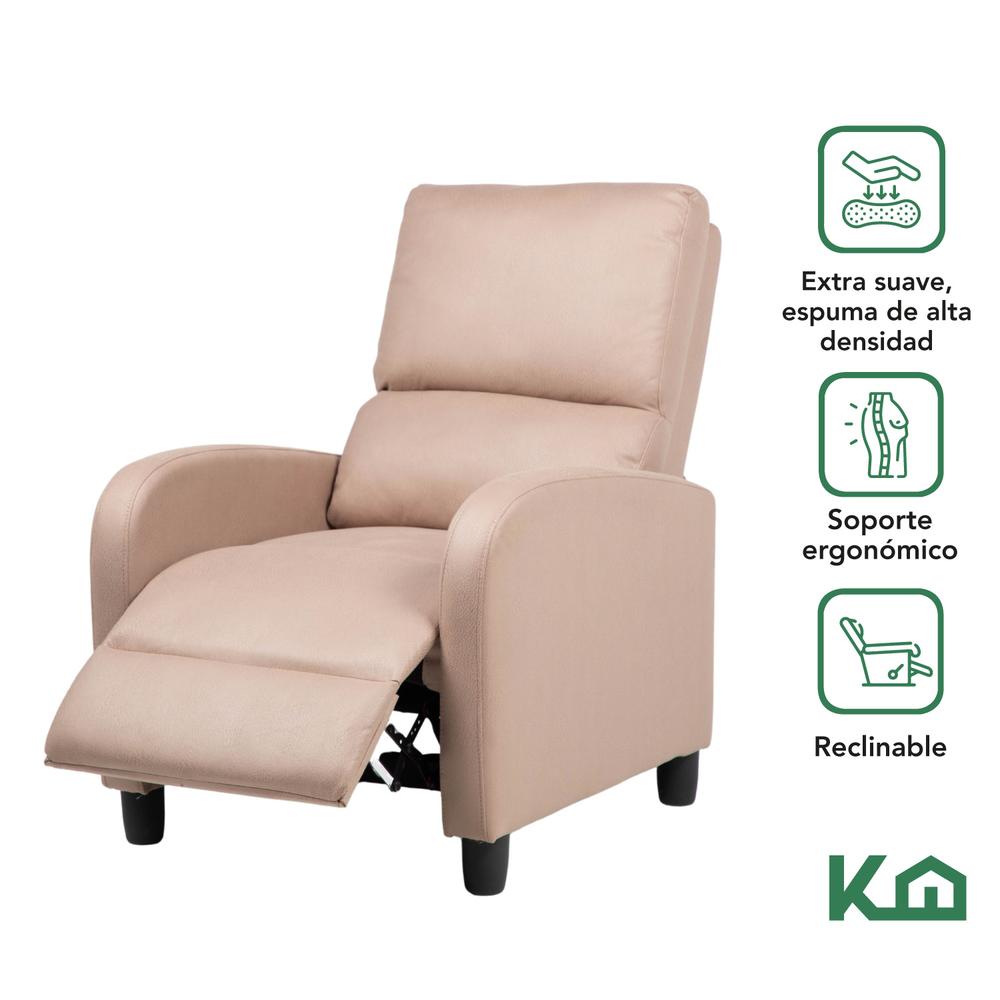 Sillon Reclinable Reposet Sofa Individual Tela Moderno Sala