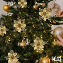 Adorno Navidad 16 piezas Para Arbol Decoracion Flores NavideñasXMASDECO16G