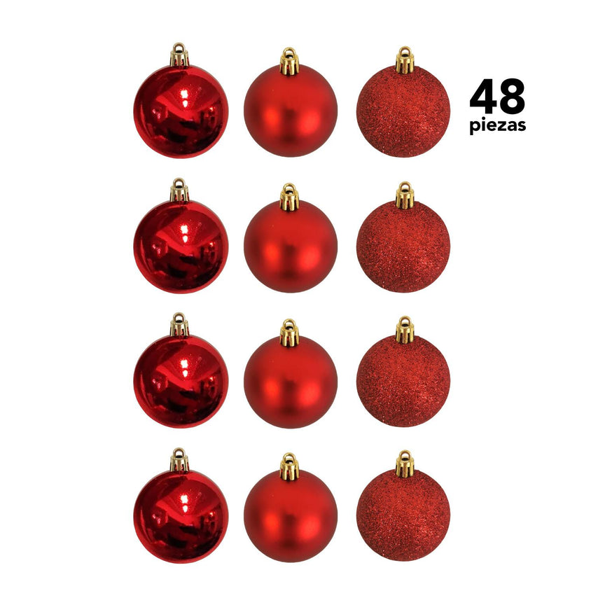 Adorno Navidad 48 piezas Decoracion Esferas Navideñas 6cmCOMBO-KH-XMAS16