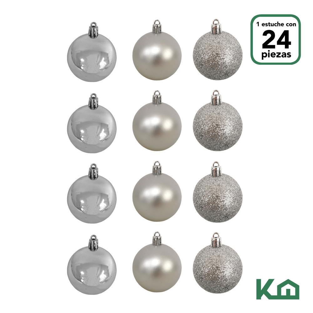 Adornos Navidad 24pz Decoracion Esferas Navideñas 4cm Arbol