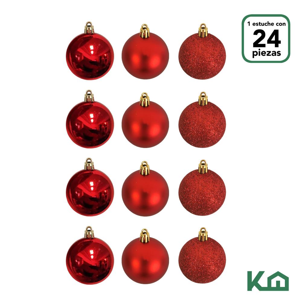 Adornos Navidad 24pz Decoracion Esferas Navideñas 4cm Arbol