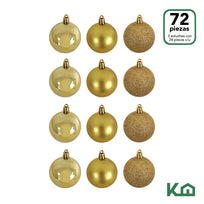 Adornos Navidad 72 Piezas Decoración Esferas 3, 4 y 6 cmCOMBO-KH-XMAS30