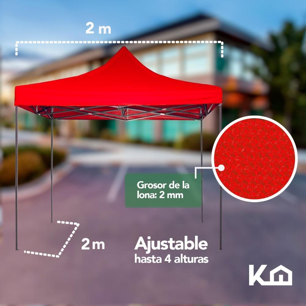 Toldo Carpa Impermeable Plegable Acero 2x2 M Blanco Bolsa