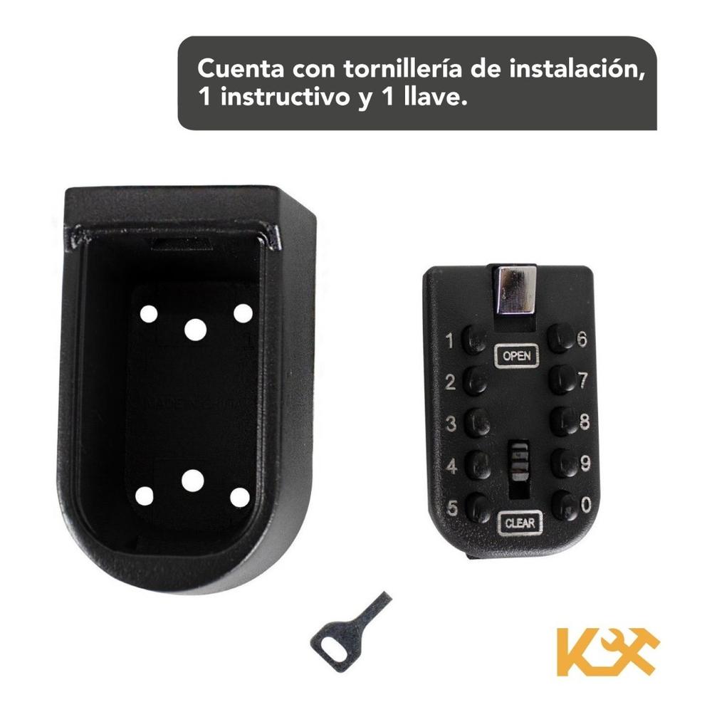 Caja de Llaves Empotrable Combinacion Digital 11x7 cm Negro Ts03 Kingsman