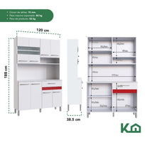 Alacena Organizador Rack Multiuso Gabinete Mueble De CocinaKHA8PNC