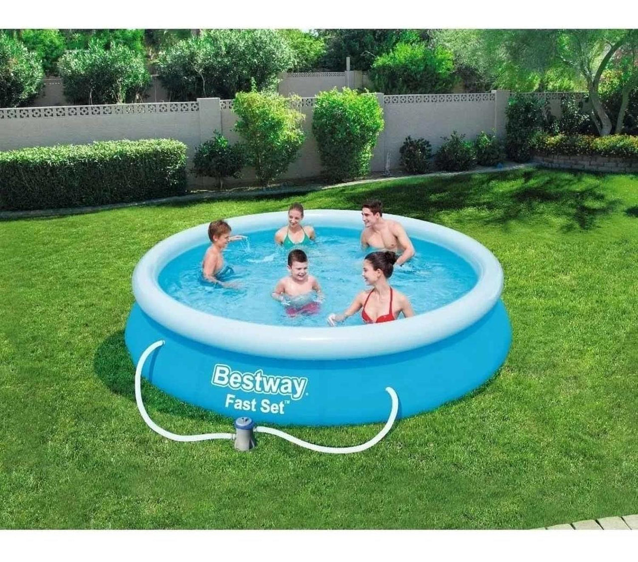 Alberca Fast Set Semi Inflable 366cm Circular Bomba Bestway