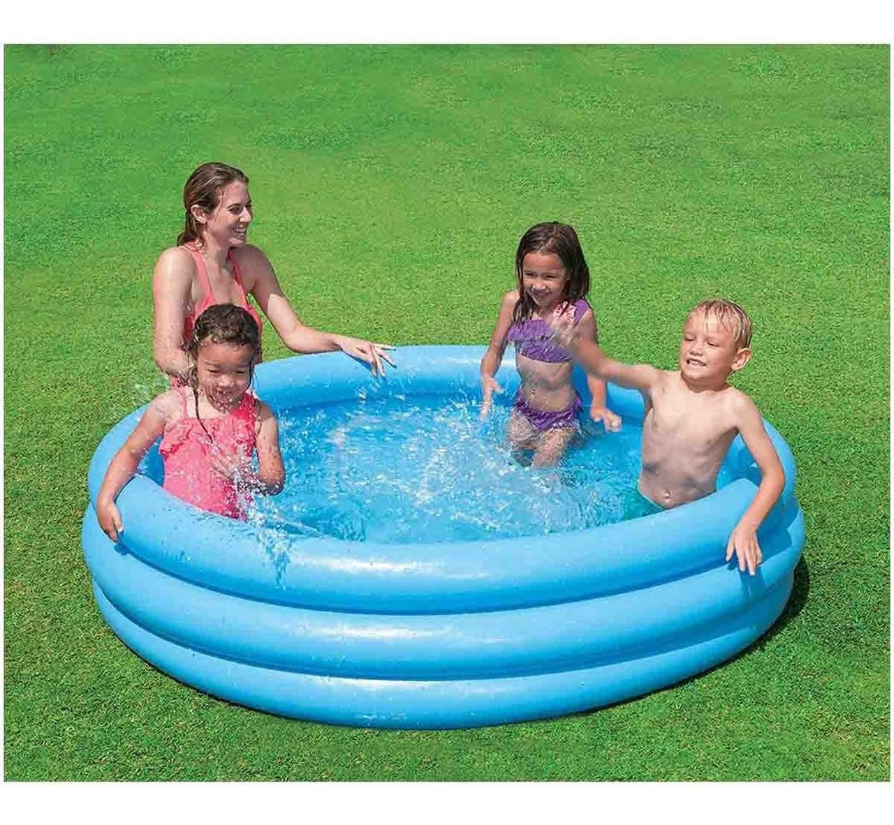 Alberca Inflable Circular Crystal Azul De Niño Hogar Intex