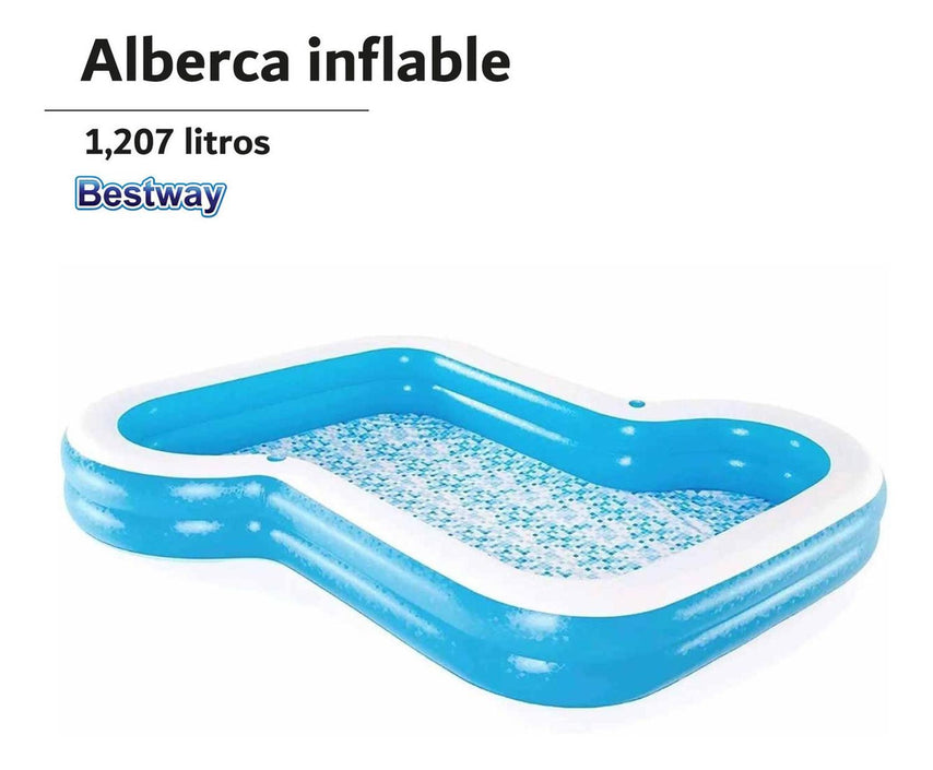 Alberca Inflable Portavasos Familiar Niños 305x274cm Bestway54321-BEST