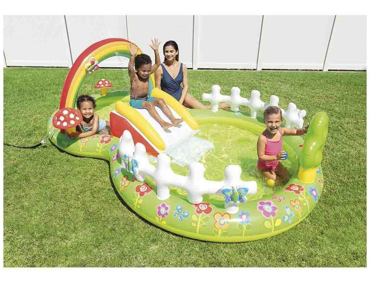 Alberca Piscina Centro Juegos Inflable Arcoiris Jardin Intex