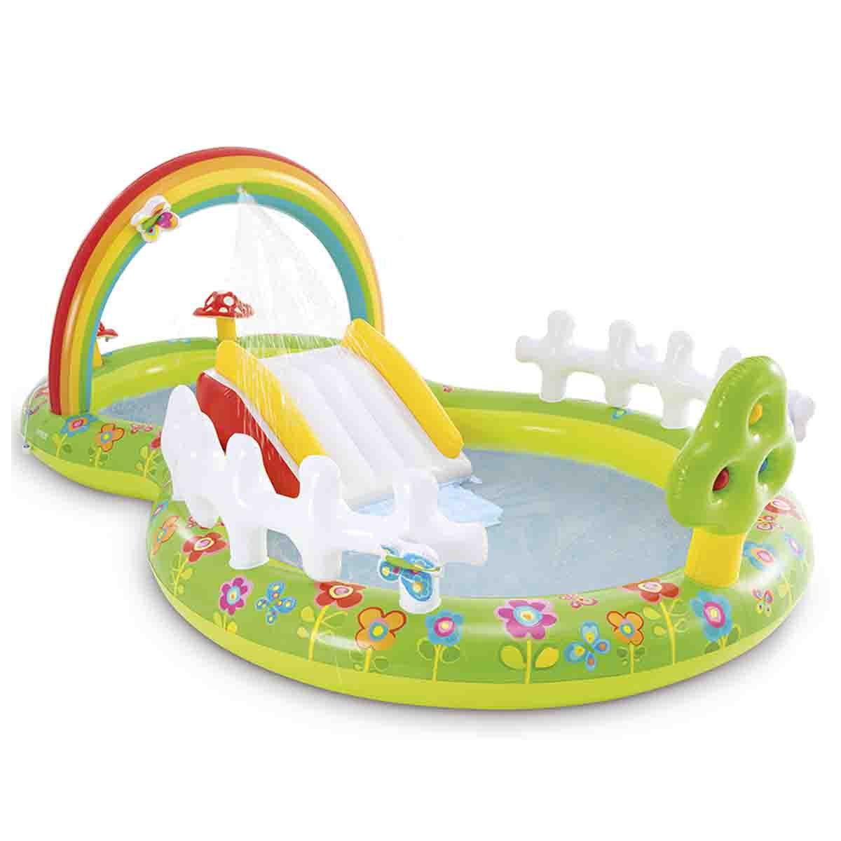 Alberca Piscina Centro Juegos Inflable Arcoiris Jardin Intex