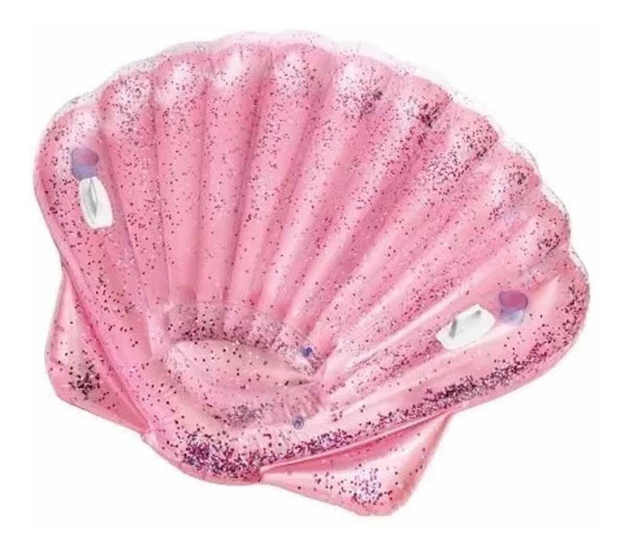 Almeja Concha Rosa Inflable Alberca Glitter Playa Intex