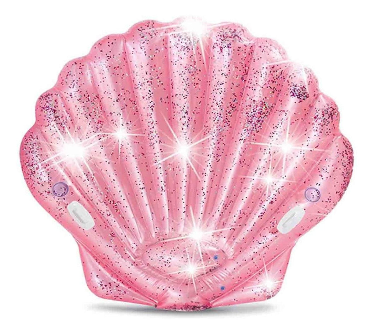 Almeja Concha Rosa Inflable Alberca Glitter Playa Intex