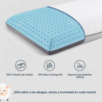 Almohada Memory 2 en 1 BlueCooling Gel E Infusion De CarbónDREAMSGEL2N1Q