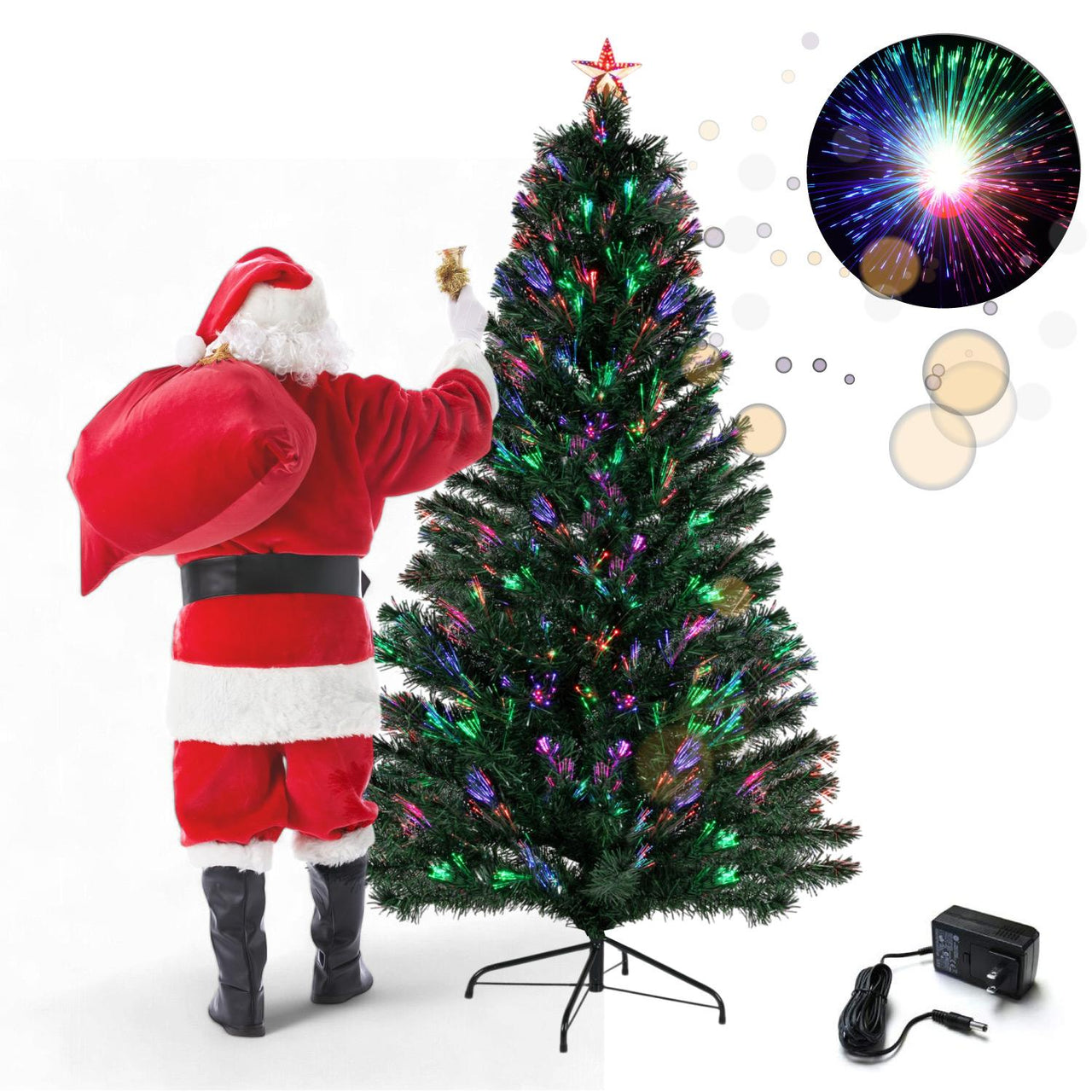 Árbol de Navidad 1.80 Mts LED Luces Integradas Pino Frondoso