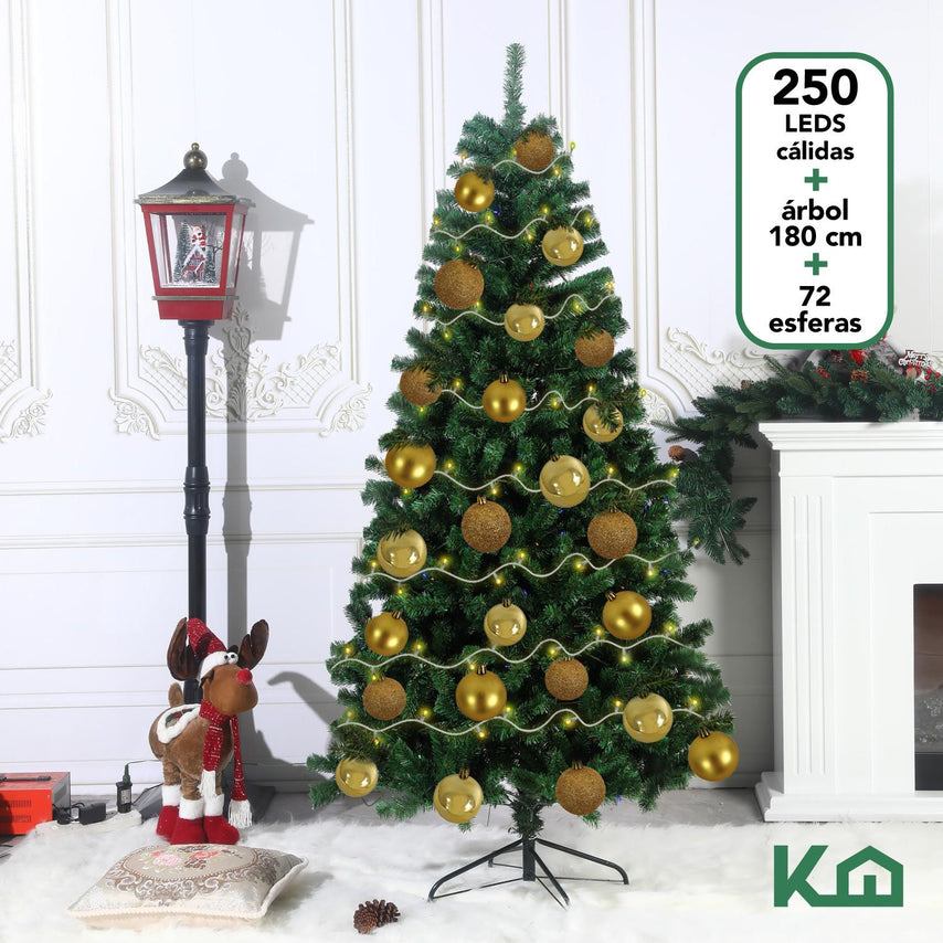 Arbol De Navidad 180cm + Luces 250 Led + Esferas NavideñasCOMBO-KH-XMAS33