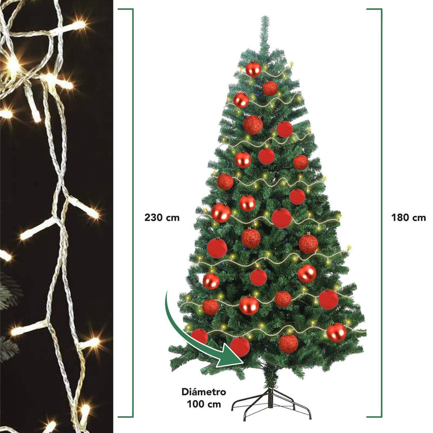 Arbol De Navidad 180cm + Luces 250 Led + Esferas NavideñasCOMBO-KH-XMAS33