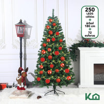 Arbol De Navidad 180cm + Luces 250 Led + Esferas NavideñasCOMBO-KH-XMAS33