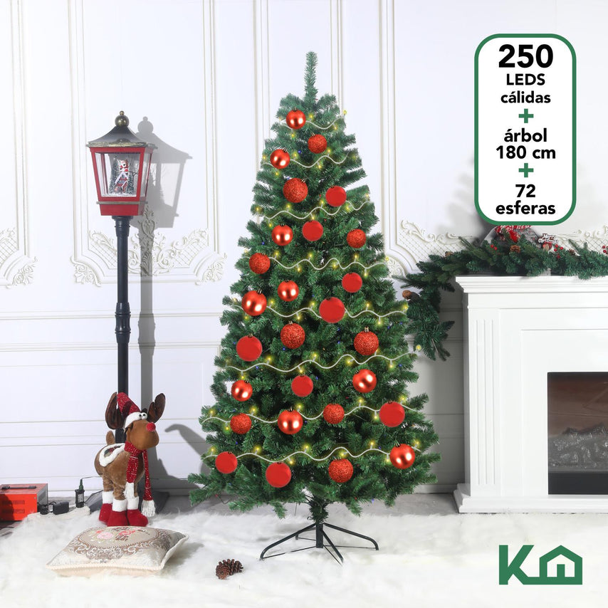 Arbol De Navidad 180cm + Luces 250 Led + Esferas NavideñasCOMBO-KH-XMAS33