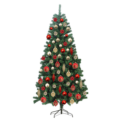 Somos Reyes Árbol De Navidad Artificial 1.80 M + 124pz Esferas y Adornos