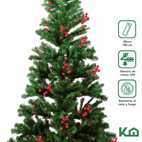 Árbol de Navidad Berries con Soporte de Plástico 180 cm 450 hojas XMASTREE180B KingsHouseCOMBO-KH-XMAS8