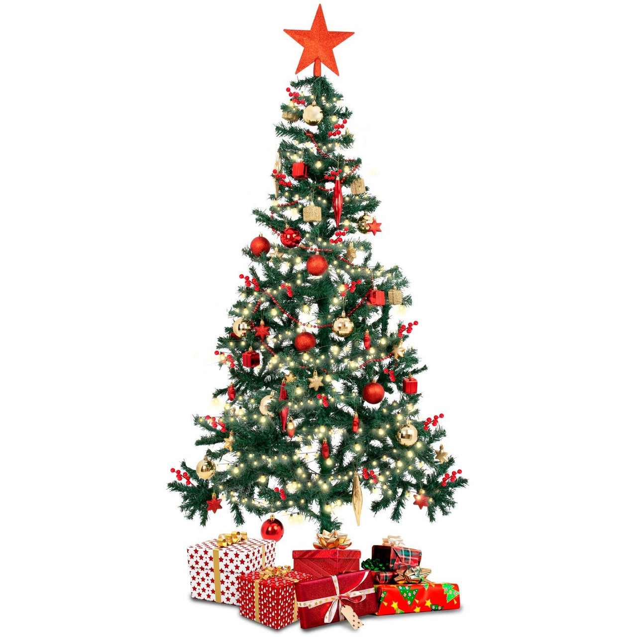 Árbol de Navidad Berries con Soporte de Plástico 180 cm 450 hojas XMASTREE180B KingsHouse