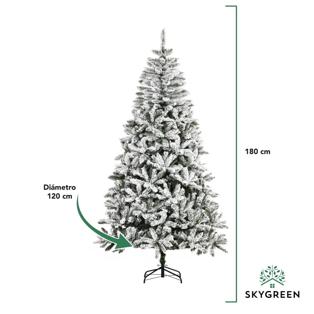 Árbol De Navidad Nevado Artificial 1.80 M Navideño Frondoso