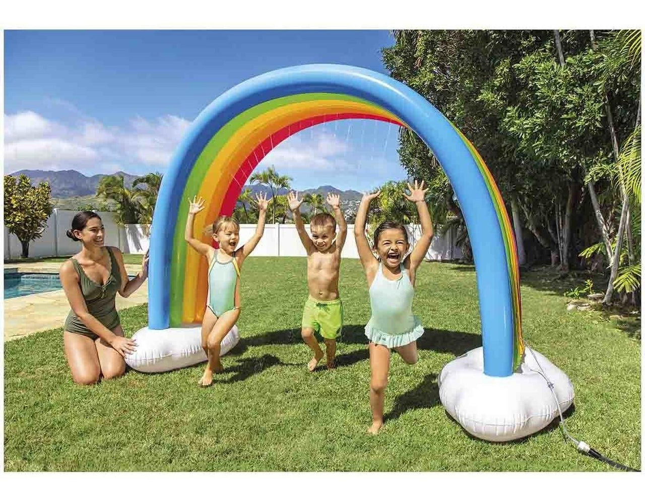 Arcoiris Gigante Rociador Juego Inflable Niños Alberca Intex