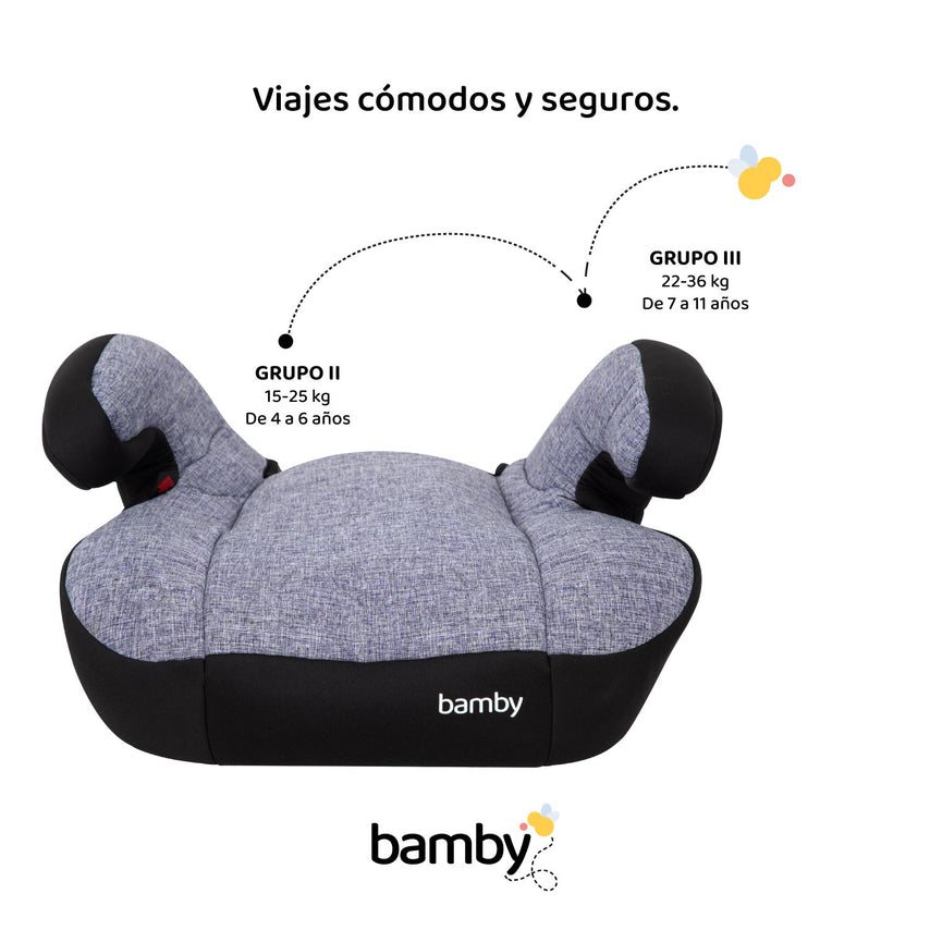 Asiento Elevador Coche Para Bebe Booster Carro Cojin SillaBAMBYBOOSTGN