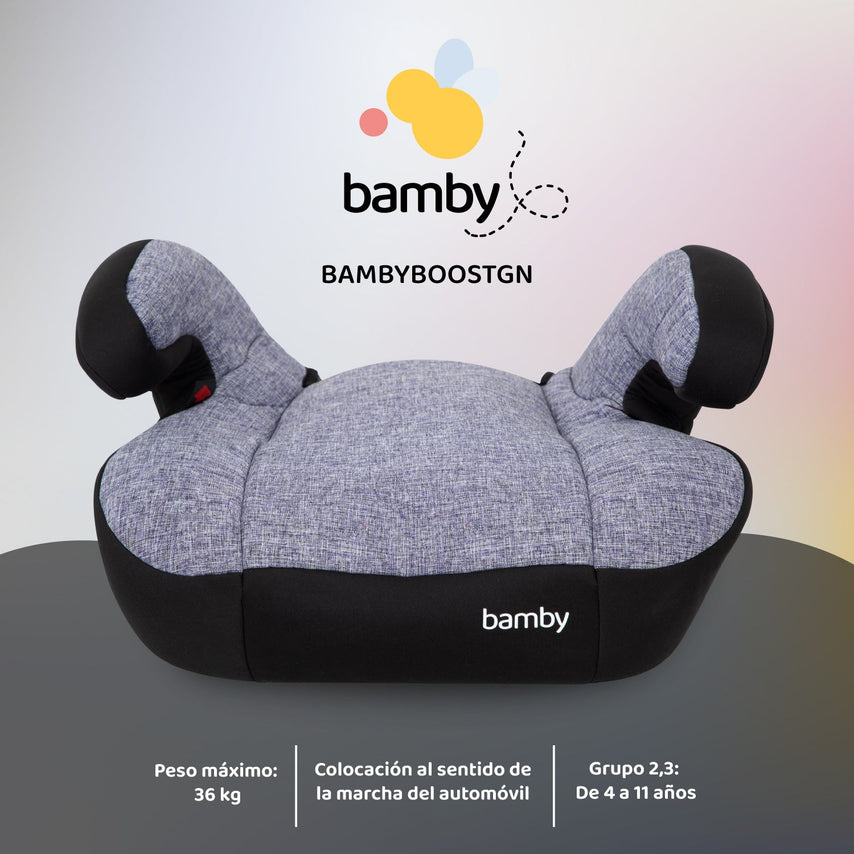 Asiento Elevador Coche Para Bebe Booster Carro Cojin SillaBAMBYBOOSTGN