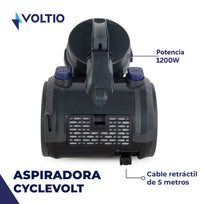 Aspiradora Trineo Ciclonica Cable 5 Metros 1200 Watts RuedasCYCLEVOLT