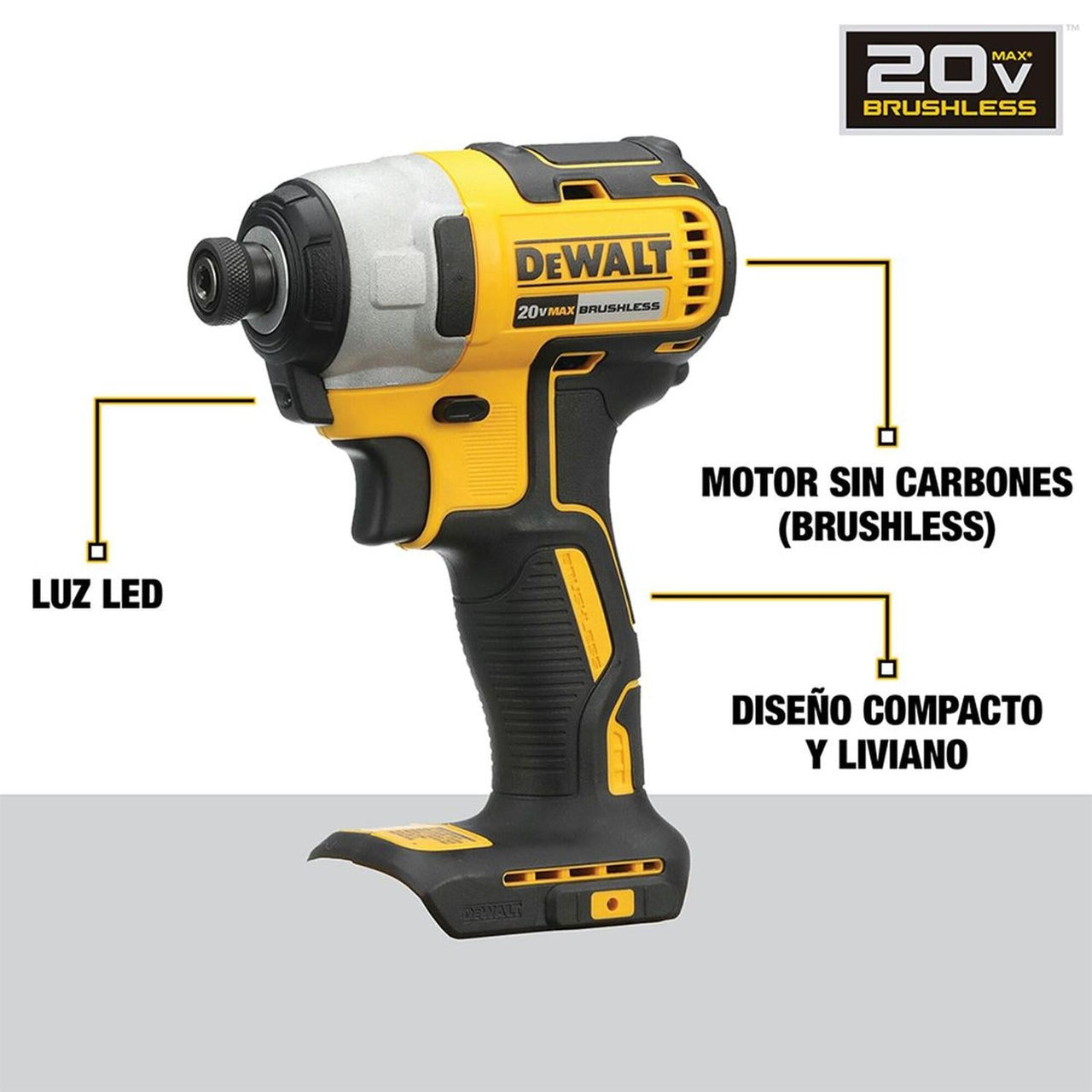 Atornillador Inalambrico Pistola Impacto Kit Dewalt Bateria