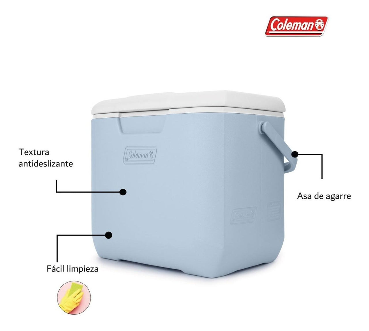 Hielera Coleman 30qt 28 Litros Para 25 Latas Tapa Portavasos