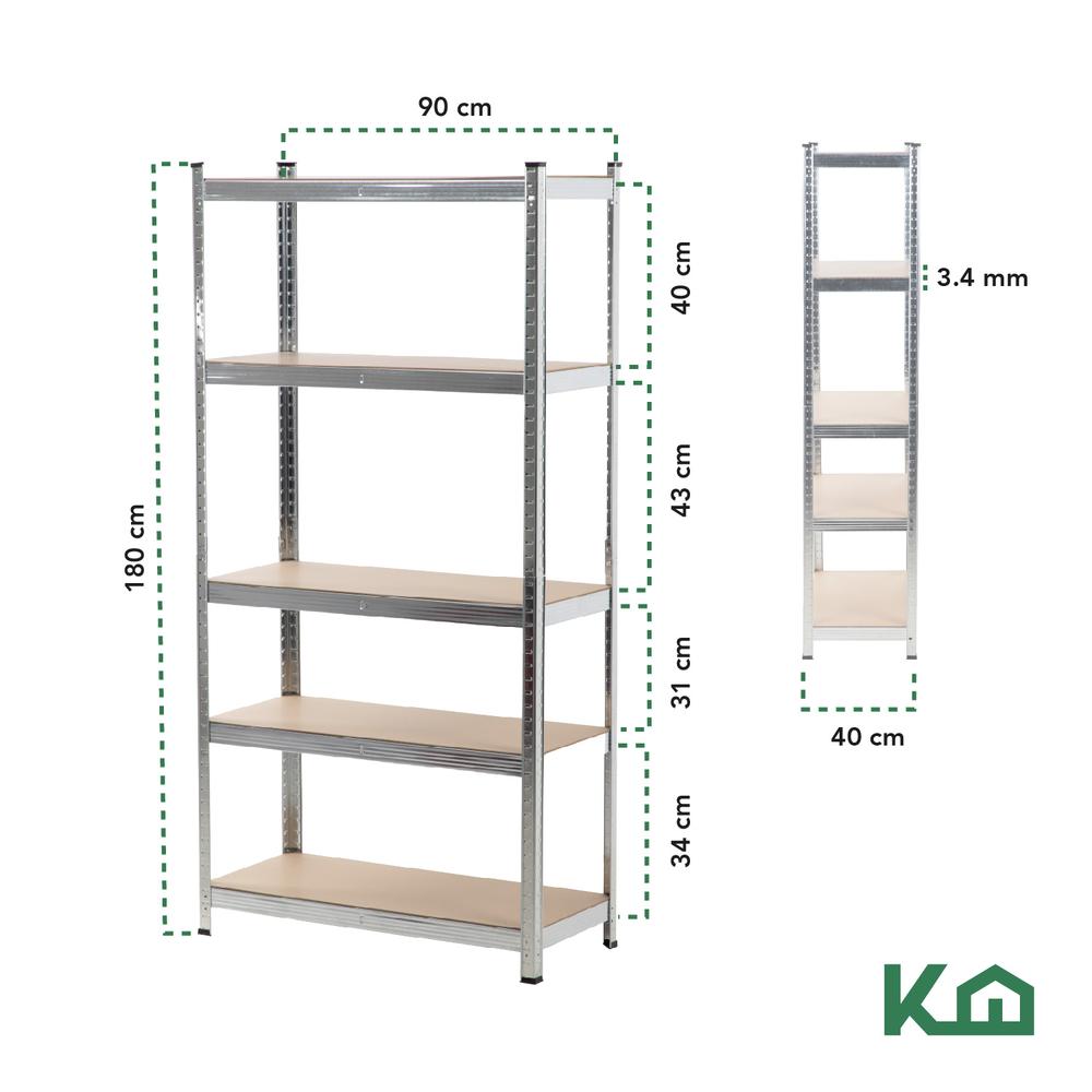 Estante Anaquel Organizador 5 Repisas Rack Metalico 2 Piezas