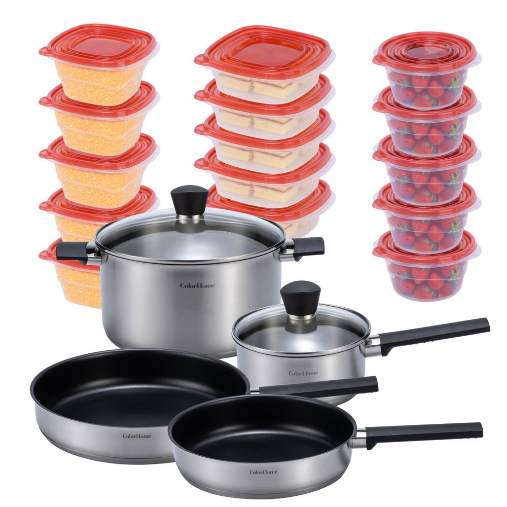 Bateria de Cocina Tricapa Set Contenedores Hermeticos 21pzas