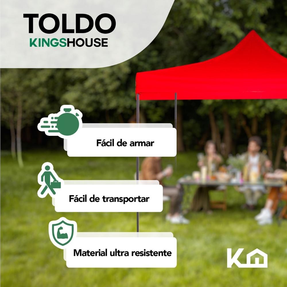 Toldo Carpa Impermeable Plegable De Acero 3x3m Kingsman