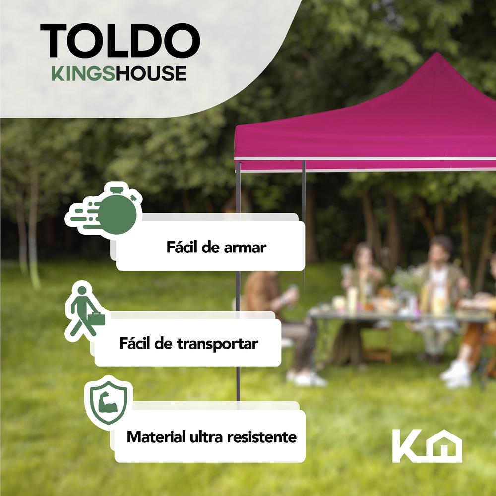 Toldo Carpa Impermeable Plegable De Acero 3x3m Kingsman